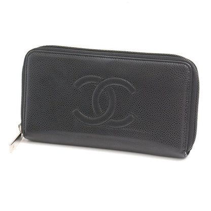 Top Quality Chanel Caviar Skin Long Wallet Black