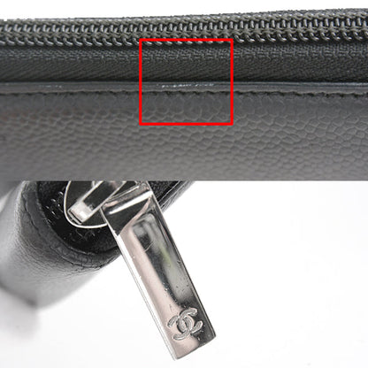 Top Quality Chanel Caviar Skin Long Wallet Black