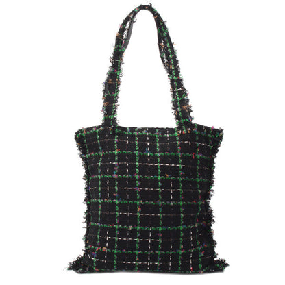 Top Quality Chanel Tweed Robot Design Tote Bag Black