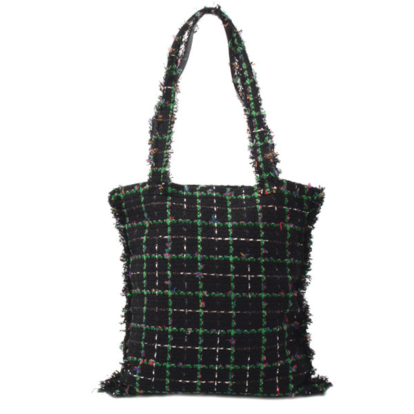 Top Quality Chanel Tweed Robot Design Tote Bag Black