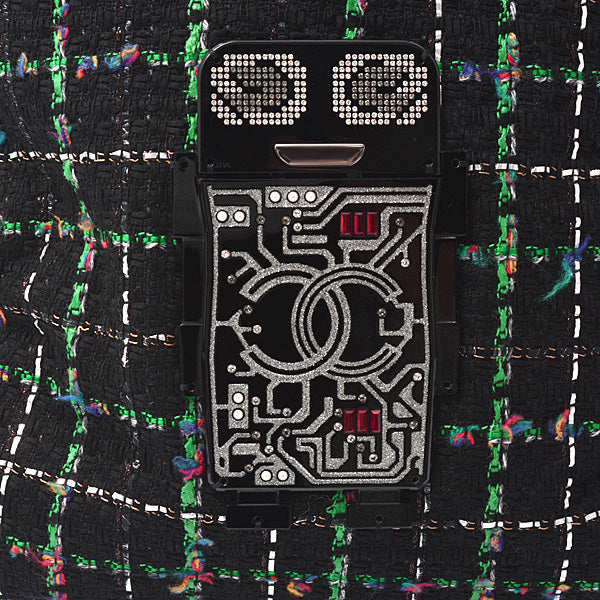 Top Quality Chanel Tweed Robot Design Tote Bag Black