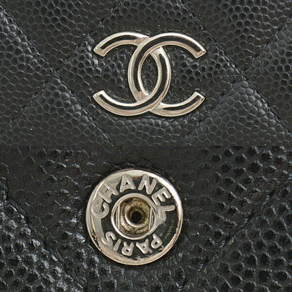 Top Quality Chanel Caviar Skin Trifold Wallet Black