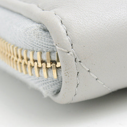 Top Quality Chanel Lambskin Round Zipper Long Wallet Gray