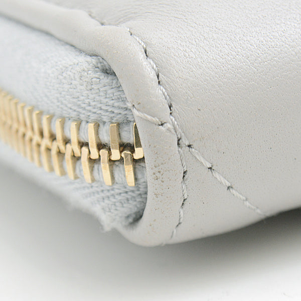 Top Quality Chanel Lambskin Round Zipper Long Wallet Gray