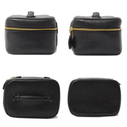 Top Quality Chanel Caviar Skin Vanity Bag Cosmetic Pouch Black