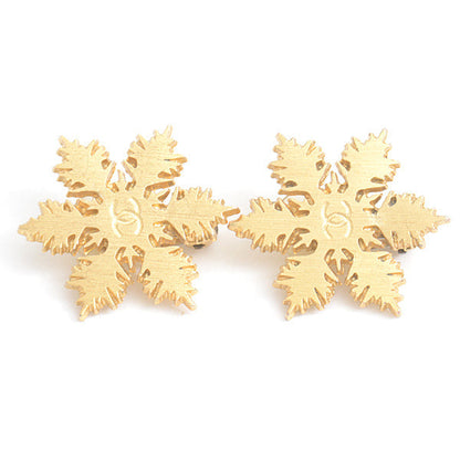 Top Quality Chanel Snowflake Earrings Gold 01A