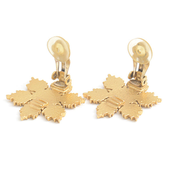 Top Quality Chanel Snowflake Earrings Gold 01A