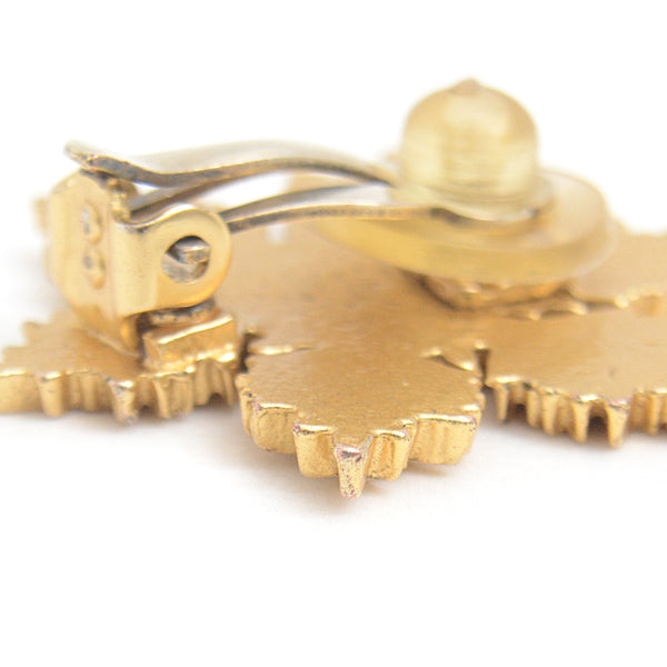 Top Quality Chanel Snowflake Earrings Gold 01A