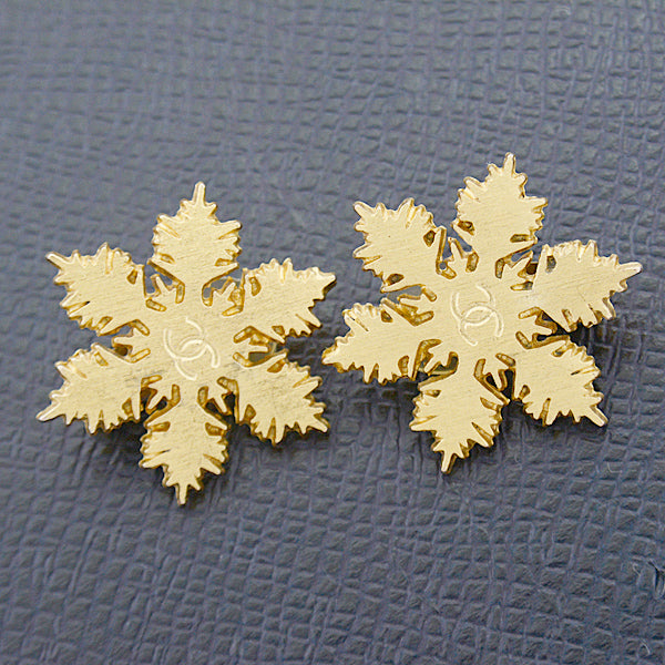 Top Quality Chanel Snowflake Earrings Gold 01A