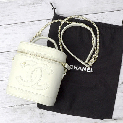 Top Quality Chanel Vanity Chain Shoulder Bag White