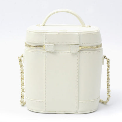 Top Quality Chanel Vanity Chain Shoulder Bag White