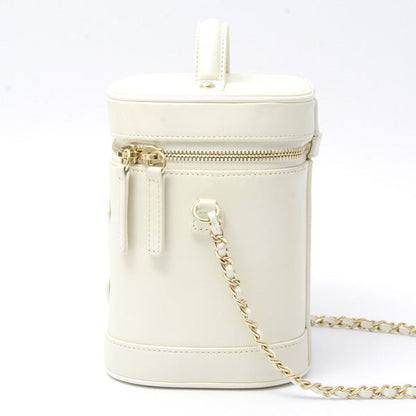 Top Quality Chanel Vanity Chain Shoulder Bag White