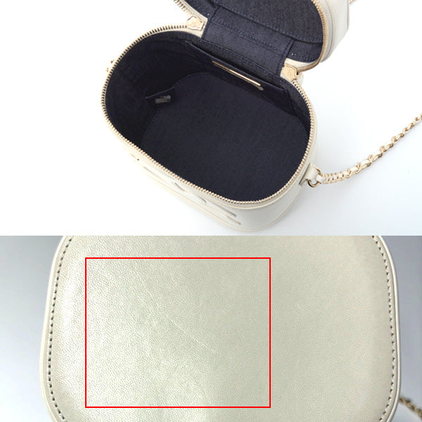 Top Quality Chanel Vanity Chain Shoulder Bag White