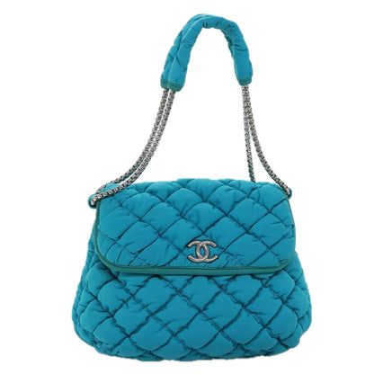 Top Quality Chanel Chain Shoulder Bag Nylon Blue CC Auth 74407A