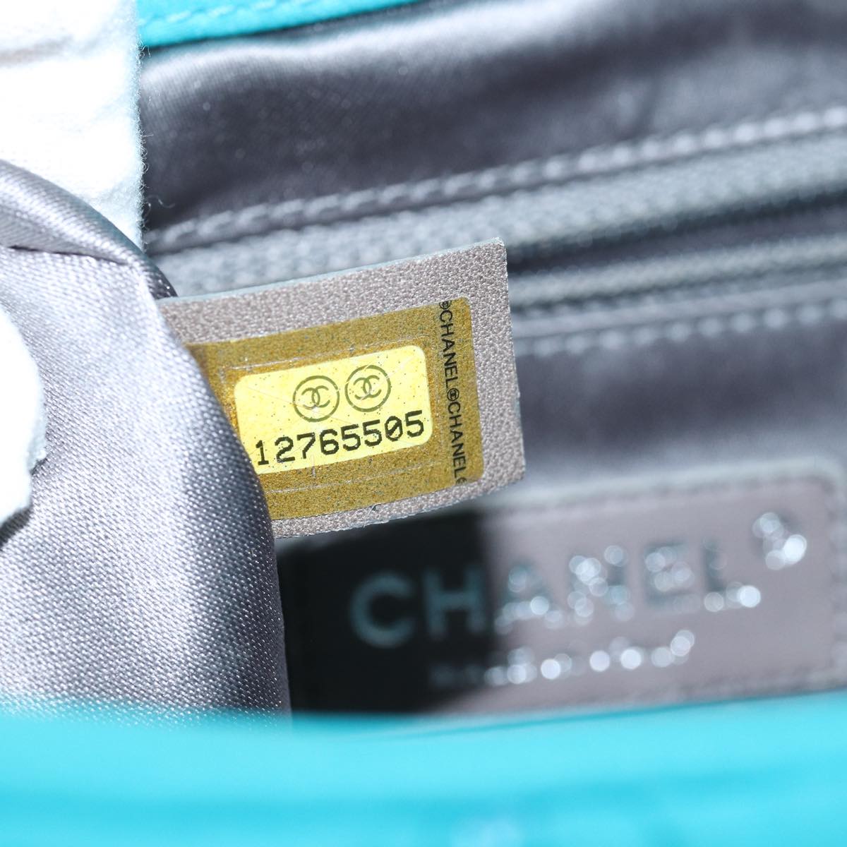 Top Quality Chanel Chain Shoulder Bag Nylon Blue CC Auth 74407A