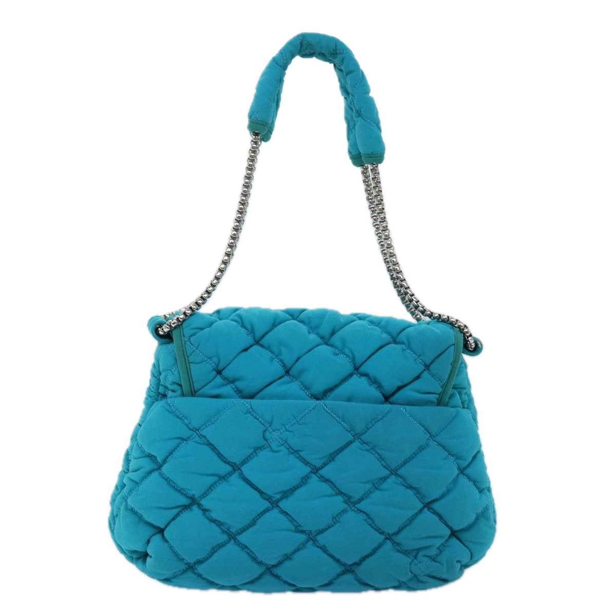 Top Quality Chanel Chain Shoulder Bag Nylon Blue CC Auth 74407A