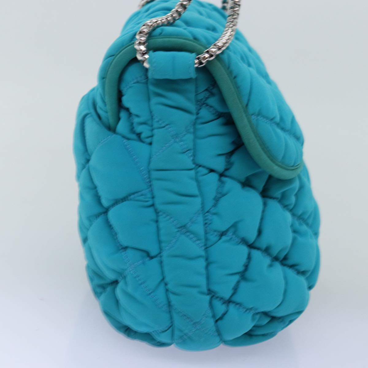 Top Quality Chanel Chain Shoulder Bag Nylon Blue CC Auth 74407A