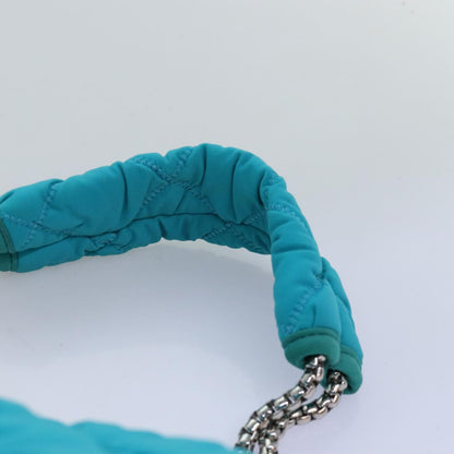 Top Quality Chanel Chain Shoulder Bag Nylon Blue CC Auth 74407A
