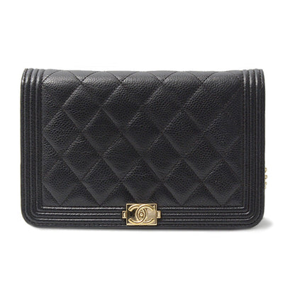 Top Quality Chanel Caviar Skin Matelasse Boy Chain Wallet