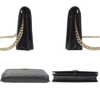 Top Quality Chanel Caviar Skin Matelasse Boy Chain Wallet