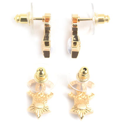 Top Quality Chanel Star Rhinestone Earrings Gold White
