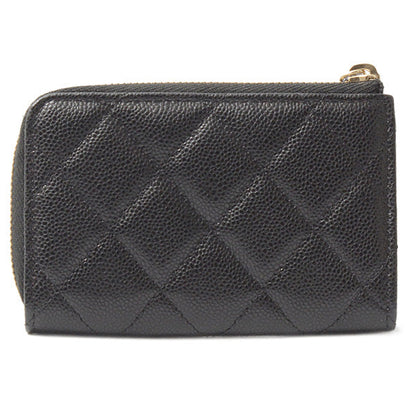 Top Quality Chanel Caviar Skin Matelasse Coin Case Key Ring Mini Wallet AP0221
