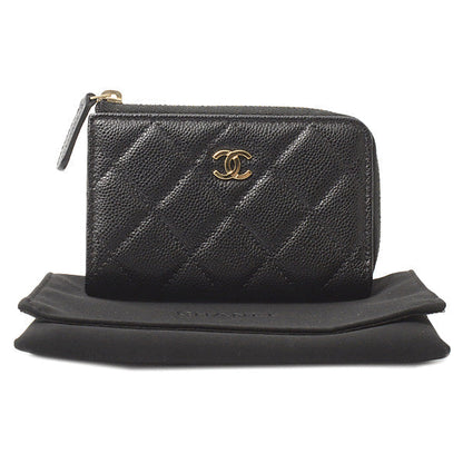 Top Quality Chanel Caviar Skin Matelasse Coin Case Key Ring Mini Wallet AP0221