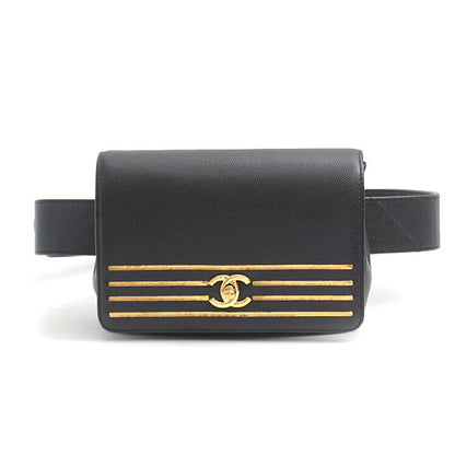 Top Quality Chanel Caviar Skin Waist Bag Black