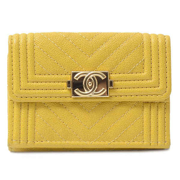 Top Quality Chanel Boy Top Quality Chanel Small Flap Wallet Chevron Caviar Skin A84432