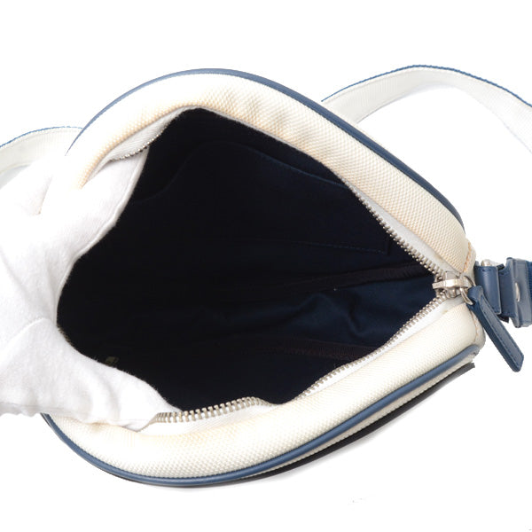 Top Quality Chanel Airline Round Shoulder Bag Rubber Canvas Navy Black White
