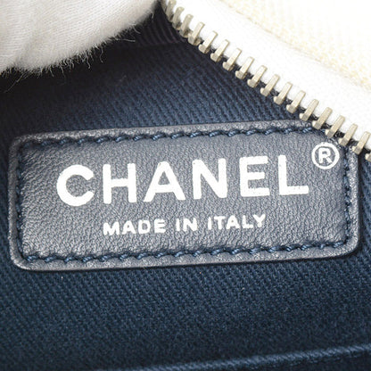 Top Quality Chanel Airline Round Shoulder Bag Rubber Canvas Navy Black White