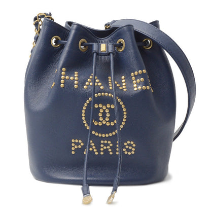 Top Quality Chanel Small Doville Calfskin Shoulder Bag Navy