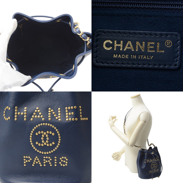 Top Quality Chanel Small Doville Calfskin Shoulder Bag Navy
