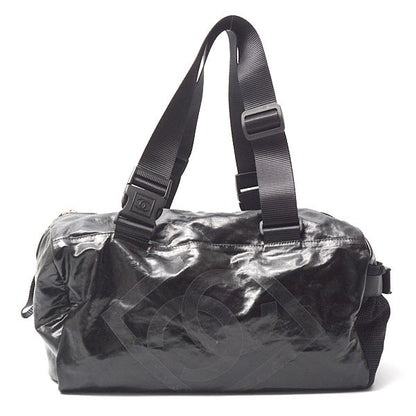 Top Quality Chanel Coated Canvas Boston Bag Travel Sports Black