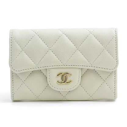 Top Quality Chanel Caviar Skin Matelasse Classic Flap Card Case Light Grey
