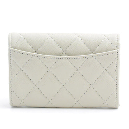 Top Quality Chanel Caviar Skin Matelasse Classic Flap Card Case Light Grey