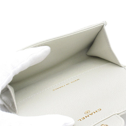 Top Quality Chanel Caviar Skin Matelasse Classic Flap Card Case Light Grey