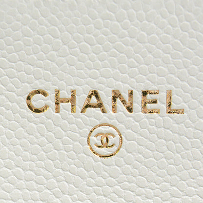 Top Quality Chanel Caviar Skin Matelasse Classic Flap Card Case Light Grey
