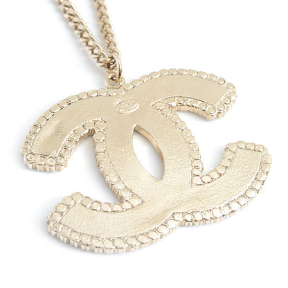 Top Quality Chanel Coco Mark Rhinestone Pendant Necklace Gold Black White
