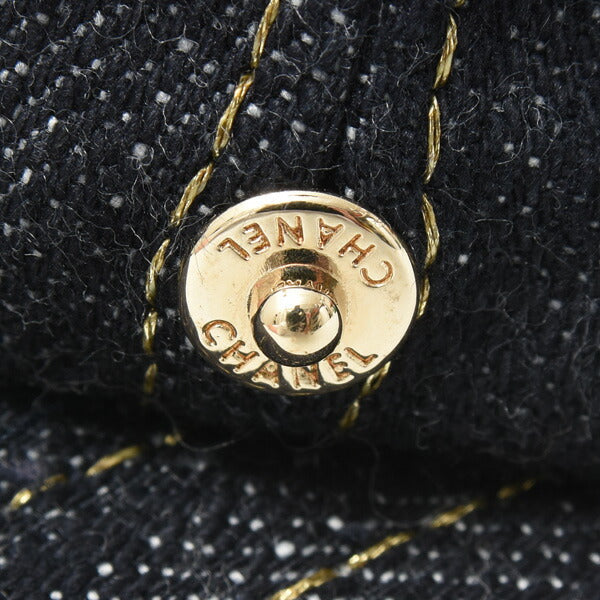 Top Quality Chanel Denim Cap Cotton Navy Unisex