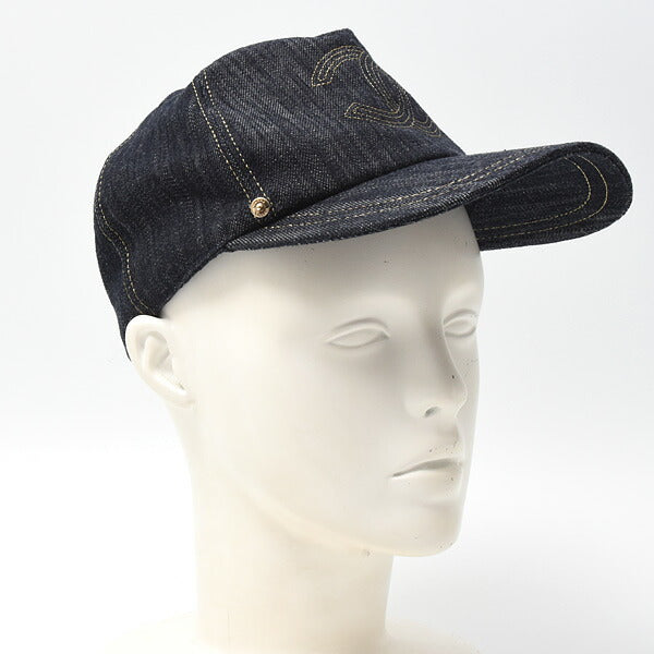 Top Quality Chanel Denim Cap Cotton Navy Unisex