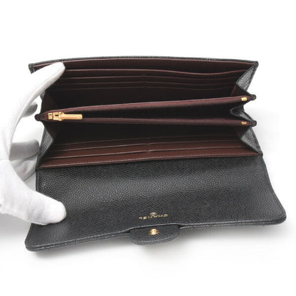 Top Quality Chanel Caviar Long Flap Wallet Black