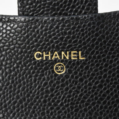 Top Quality Chanel Caviar Long Flap Wallet Black