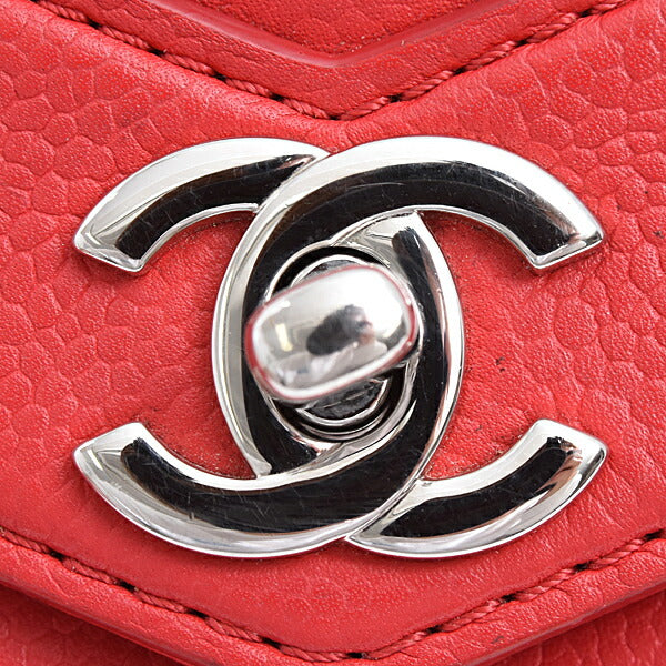 Top Quality Chanel Chevron Mini Chain Shoulder Bag Red Caviar Skin