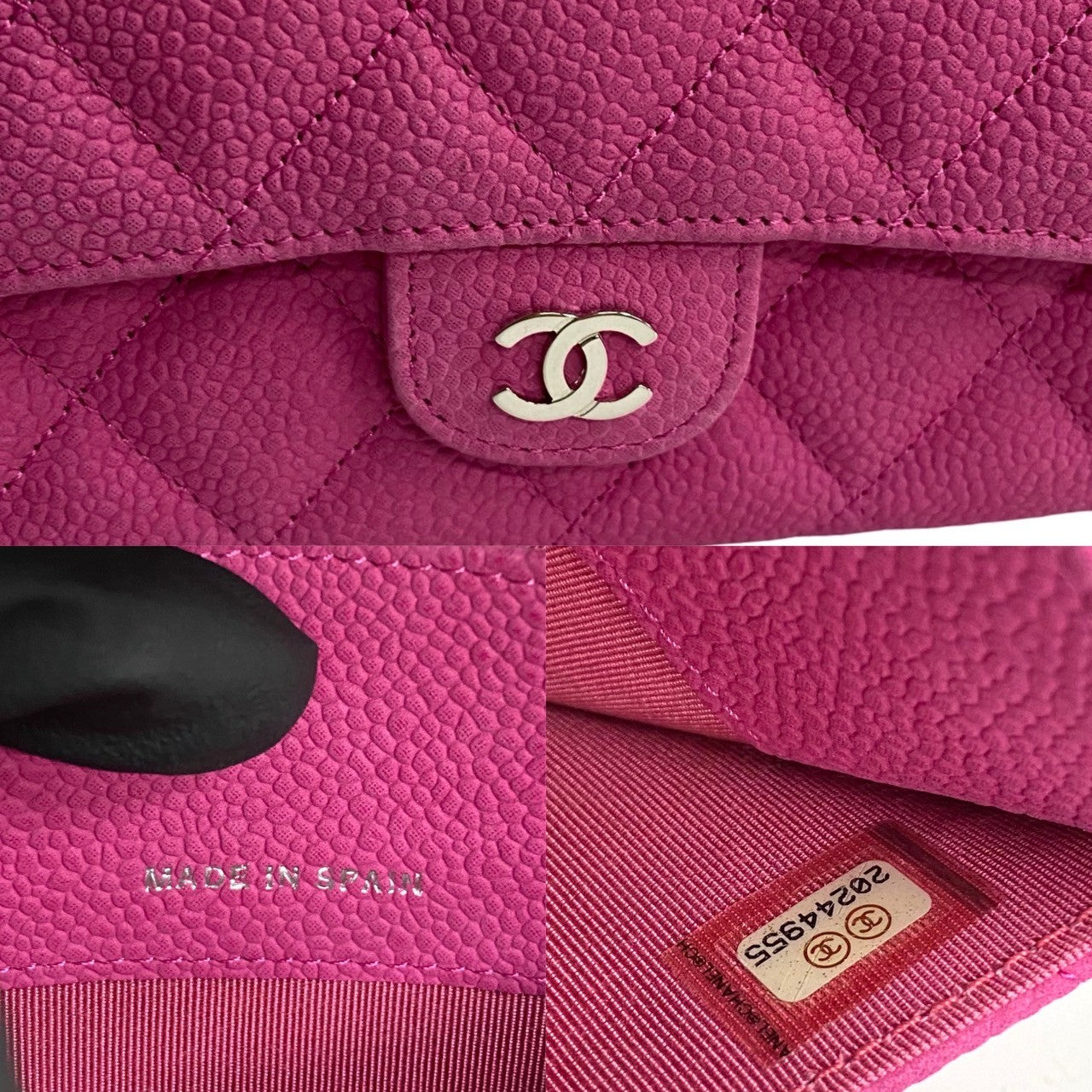 Top Quality Chanel Caviar Leather Bifold Wallet Pink