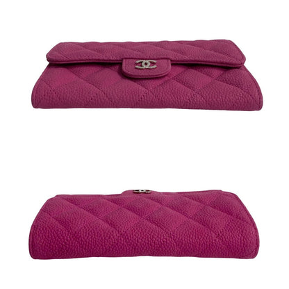 Top Quality Chanel Caviar Leather Bifold Wallet Pink