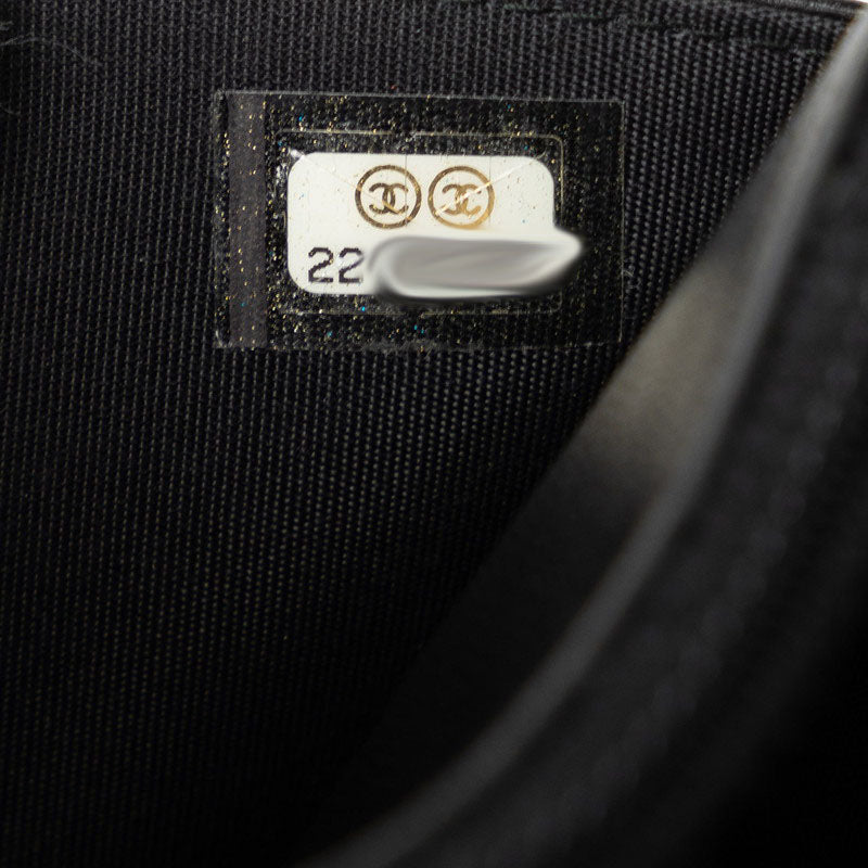 Top Quality Chanel Matelasse Studded Chain Wallet Black