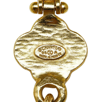 Top Quality Chanel Vintage Cocomark Clover Necklace Gold Ladies