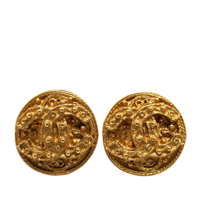 Top Quality Chanel Vintage Coco Mark Earrings Gold Plated