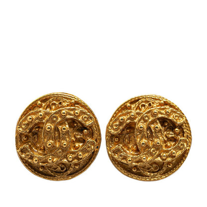 Top Quality Chanel Vintage Coco Mark Earrings Gold Plated